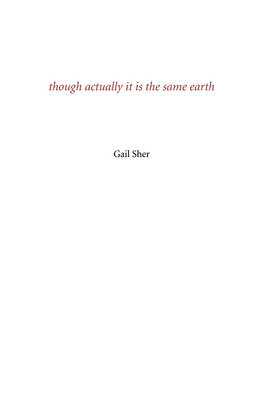 Book cover for Though Actually It Is the Same Earth