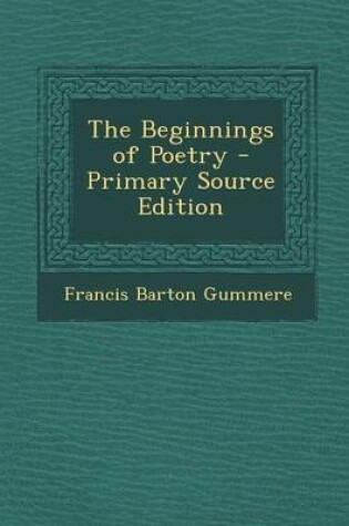 Cover of The Beginnings of Poetry