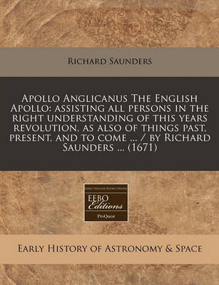 Book cover for Apollo Anglicanus the English Apollo