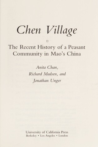 Cover of Chan: Chen Village