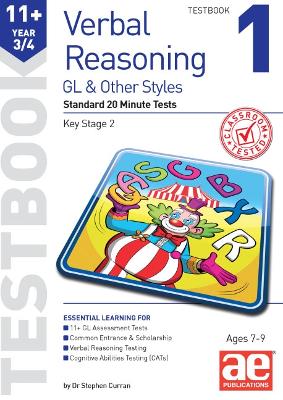 Book cover for 11+ Verbal Reasoning Year 3/4 GL & Other Styles Testbook 1