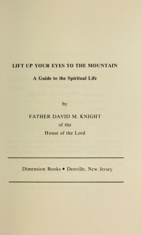 Book cover for Lift Your Eyes to the Mountain