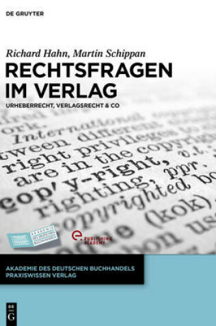 Cover of Rechtsfragen im Verlag