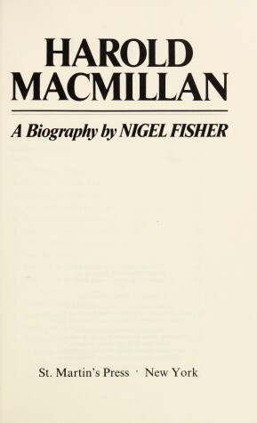 Book cover for Harold MacMillan, a Biography