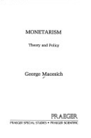 Cover of Monetarism