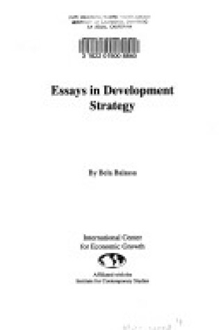 Cover of Essays in Development Strategy