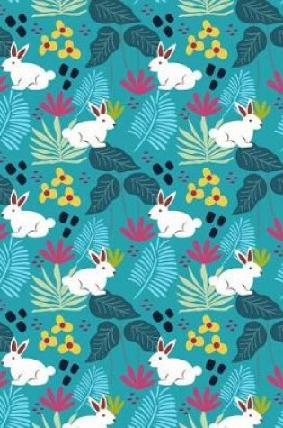 Cover of Little White Rabbit Hopping in Forrest Pattern Background Composition Book