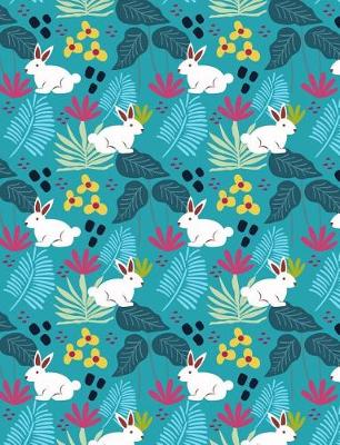 Book cover for Little White Rabbit Hopping in Forrest Pattern Background Composition Book