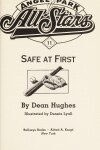 Book cover for Safe at First #11