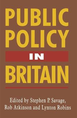 Book cover for Public Policy in Britain