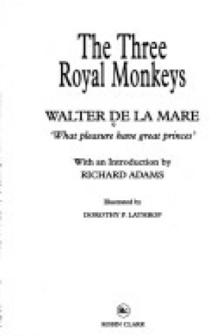 Cover of The Three Royal Monkeys