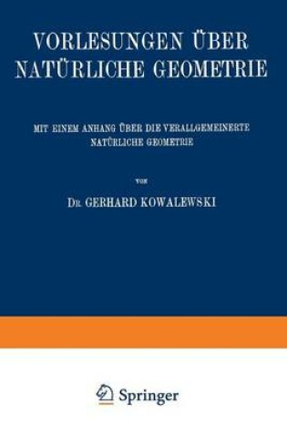 Cover of Vorlesungen UEber Naturliche Geometrie