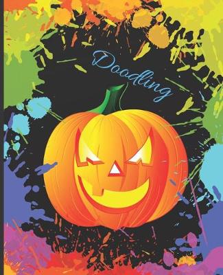 Cover of Fun Kid's Pumpkin Colorful Splatter Cute Gift Sketch Book Blank Paper Pad Journal for Doodling Sketching Coloring or Writing