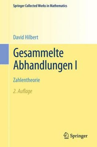 Cover of Gesammelte Abhandlungen I