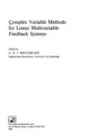 Cover of Complex Variable Method for Linear Multivariable Feedback System