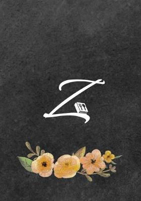 Book cover for Initial Monogram Letter Z on Chalkboard