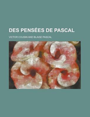 Book cover for Des Pensees de Pascal