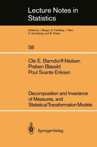 Cover of Decomposition and Invariance of Measures, and Statistical Transformation Models