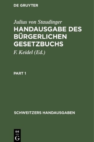 Cover of Handausgabe Des B�rgerlichen Gesetzbuchs