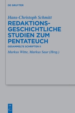 Cover of Redaktionsgeschichtliche Studien Zum Pentateuch