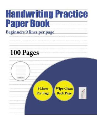 Book cover for Handwriting Practice Paper Book (Beginners 9 lines per page)