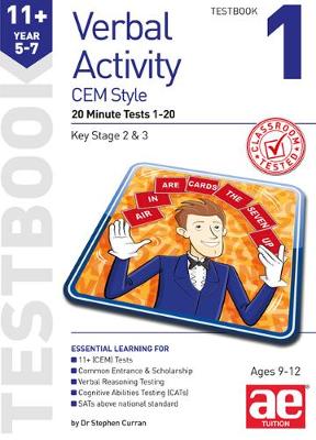 Book cover for 11+ Verbal Activity Year 5-7 CEM Style Testbook 1