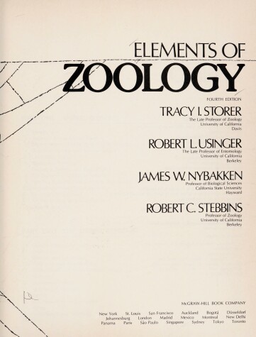 Book cover for Elements of Zoology