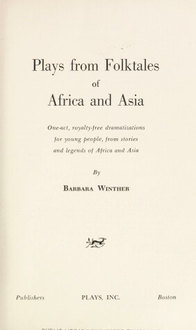 Book cover for Plays from Folktales of Africa and Asia