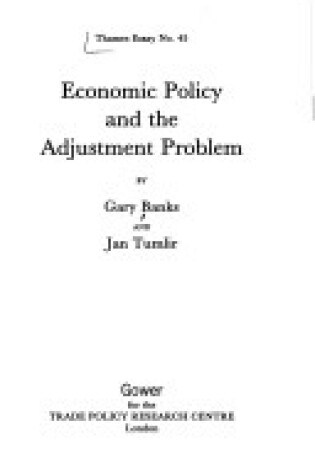 Cover of Economic Policy and the Adjustment Problem
