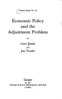 Book cover for Economic Policy and the Adjustment Problem