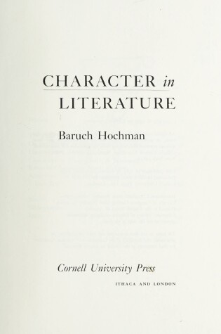 Cover of Character in Literature