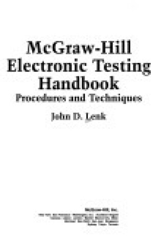 Cover of McGraw-Hill Electronic Testing Handbook