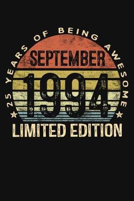 Book cover for September 1994 Limited Edition 25 Years of Being Awesome