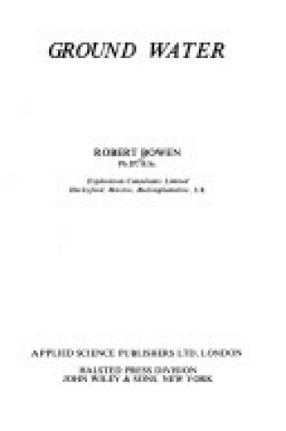 Cover of Bowen: Ground Water