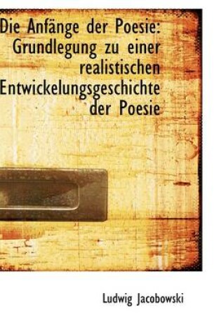 Cover of Die Anf Nge Der Poesie