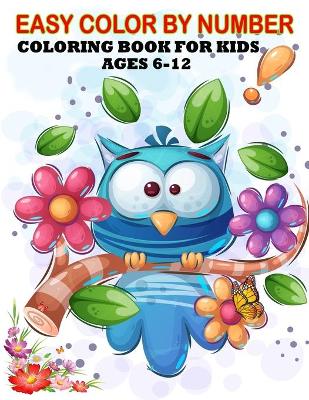 Book cover for Easy Color By number Coloring Book For Kids Ages 6-12