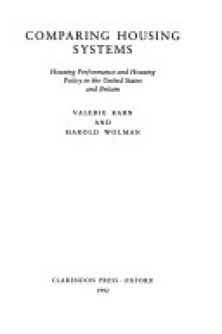 Cover of Comparing Housing Systems