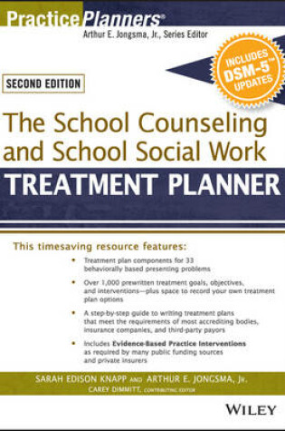 Cover of The School Counseling and School Social Work Treatment Planner, with DSM-5 Updates, 2nd Edition