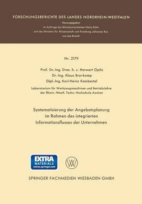 Cover of Systematisierung der Angebotsplanung im Rahmen des integrierten Informationsflusses der Unternehmen