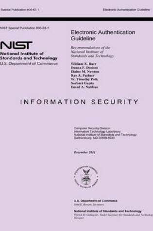 Cover of Electronic Authentication Guideline