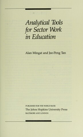 Book cover for Analytical Tools for Sector Work in Education