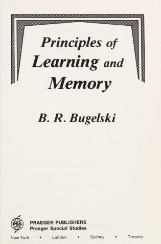 Cover of Principles of Learning and Memory