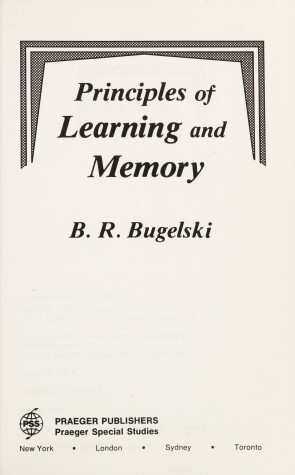 Book cover for Principles of Learning and Memory