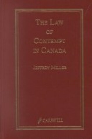 Cover of The Law of Contempt in Canada