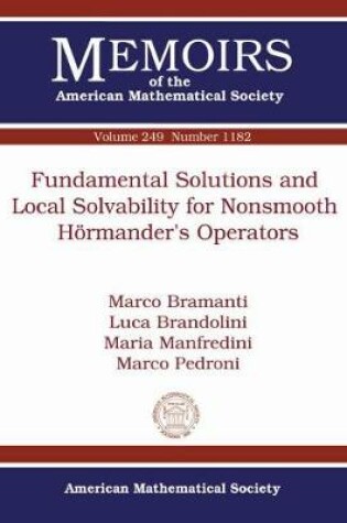 Cover of Fundamental Solutions and Local Solvability for Nonsmooth Hormander's Operators