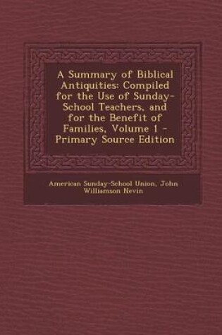 Cover of A Summary of Biblical Antiquities