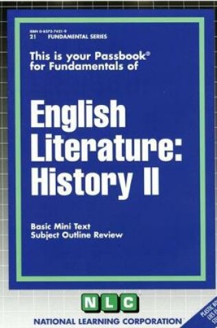 Cover of ENGLISH LITERATURE: HISTORY II