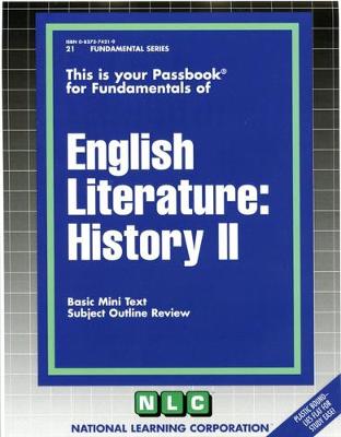 Book cover for ENGLISH LITERATURE: HISTORY II
