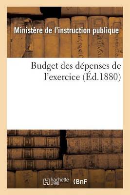 Cover of Budget Des Dépenses de l'Exercice...