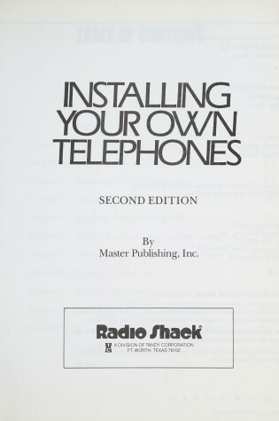 Cover of Installing Your Own Telephones